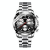 OCHSTIN 6123B Multifunctional Quartz Waterproof Luminous Steel Strap Men Watch(Silver Black)