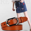 ZK--052 Soft and Wear-resistant Fine Cowhide Belt with Pin Buckle, Length: 105cm(Red Brown)