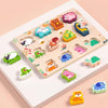 Mongolian Early Teachers Puzzle Blocks Shape Pairing Embedded Board, Style: Animal