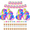Tie Dye Themed Kindergarten Birthday Party Decoration Set