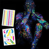 10 PCS Fluorescent Flower Arm Tattoo Sticker Face Sticker Waterproof Feather Tattoo Arm Tattoo Sticker(DKCS028)