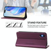 For iPhone XS Max RC01 Dual-Folded Magnetic Suction RFID Leather Phone Case(Violet)