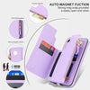For Samsung Galaxy S24 FE 5G Double Flap Zipper RFID Leather Phone Case with Short Lanyard(Light Purple)