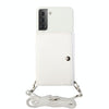 For Samsung Galaxy S22 5G Crossbody Lanyard Wallet Card Bag Phone Case(White)