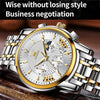OLEVS 2892 Men Multifunctional Business Waterproof Quartz Watch(White + Gold)