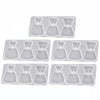 5pcs DIY Crystal Epoxy Earrings Silicone Mold Pendant Jewelry Mold, Spec: Four-edged