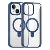 For iPhone 15 High Transparency MagSafe Holder Phone Case(Dark Blue)