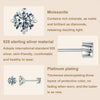 MSE062 S925 Sterling Silver Plated With Platinum Four-Claw Shining Moissanite Earrings, Size: M