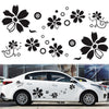 2 PCS/Set D-510 Flowers Pattern Car Modified Decorative Sticker(White)
