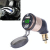 German EU Plug Special Motorcycle Elbow Charger Dual USB Voltmeter 4.2A Charger, Shell Color:Gold(Green Light)