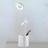 WS-8010 LED Fan Desk Lamp Bedside Desk USB Folding Desk Lamp, Colour: Pen Holder White Fan Blade