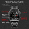 BINBOND B2311 30m Waterproof Men LED Luminous Multifunctional Quartz Watch, Color: Leather-Black Steel-Black