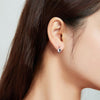 S925 Sterling Silver Silver Black White Zircon Ear Studs Women Earrings