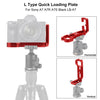 PULUZ 1/4 inch Vertical Shoot Quick Release L Plate Bracket Base Holder for Sony A7R / A7 / A7S(Red)
