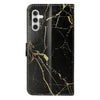 For Samsung Galaxy A56 5G Colored Drawing Marble Pattern Leather Phone Case(Black Gold Marble)