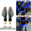 2 PCS KC025 Motorcycle 14LED Turn Signal Light(Lattice Shell + Smoked Black Lenses)