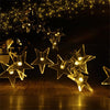 Star Shape 20 LEDs Outdoor Garden Christmas Festival Decoration Solar Lamp String(Warm White)