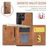 For Samsung Galaxy S24 Ultra 5G DG.MING M6 Series RFID Tri-fold Card Bag Removable Leather Phone Case(Brown)
