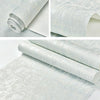 Simple Non-Woven Fabric Bedroom Living Room Plain Wallpaper Self-Adhesive 3D Stereo Imitation Diatom Mud Wallpaper, Specification: 0.53 x 3 Meters(714-5 Light Blue)