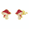Oil Drop Gold Plated 925 Silver Earrings, Style: SCE1245 Mushroom