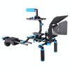 YELANGU D206 C-Type Handle Camera Shoulder Rigs Mount Kit with Matte Box & Follow Focus(Blue)