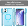 For iPhone 12 MagSafe Frosted Translucent TPU + PC Full Coverage Phone Case(Blue)