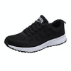 Mesh Breathable Flat Sneakers Running Shoes Casual Shoes for Women, Size:38(Black)