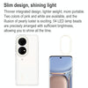 For Huawei P50 Pro Ring Flash Protective Case Selfie Beauty Ring Fill Light Case(White)