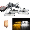 4 in 1 Car 12LEDs Grille Flash Lights Warning Lights with Wireless Remote Control, Color:Yellow White