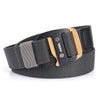 AWMN Men Casual Woven Stretch Sports Hook Buckle Belt, Length: 120cm(Dark Gray)