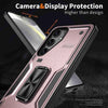 For Samsung Galaxy S25 5G Ring Holder PC Hybrid TPU Phone Case(Rose Gold)