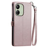For Redmi 13C 4G / 5G Wallet Multi-card Slot Leather Phone Case with Lanyard(Rose Gold)