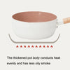 18cm Without Cover Boil Instant Noodles Non-Stick Pan Baby Food Supplement Pan Maifan Stone Small Milk Pot(White)