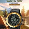 Shimei 2096 Multifunctional Men 50M Waterproof Compass Noctilucent Digital Wrist Watch(Gold)