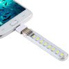 8LEDs 5V 200LM USB LED Book Light Portable Night Light, with Micro Adapter(White Light)