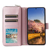 For Samsung Galaxy A25 Nine-card Slots Zipper Wallet Bag Leather Phone Case(Rose Gold)