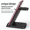 B20A 15W Qi Wireless Charger 3-in-1 Vertical Stand Phone Holder for Samsung Watch / Galaxy Buds(Black)