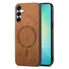 For Samsung Galaxy S25+ 5G Solid Color Retro Magsafe PU Back Cover Phone Case(Brown)