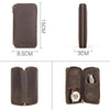 Contacts Family  CF1114 Leather Watch Box Retro Crazy Horse Leather Zipper Couple Watch Bag(Coffee)