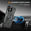 For iPhone 12 Lens Holder MagSafe Phone Case(Grey)