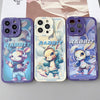 For iPhone 14 Pro Liquid Angel Eyes Hip Hop Rabbit TPU Phone Case(Purple Petal)