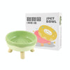Raised Pet Bowl, Green - Protects Cervical Spine, Non-Slip, Dog & Cat
