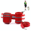 Reflective Dog Running Belt & Lead Set with Bags (Red)