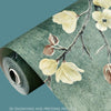 0.53x3m Retro 3D Stereo Plum Blossom Wallpaper Bedroom Living Room TV Background Wall Self-Adhesive Wallpaper(8804-5 Light Cyan A Version)