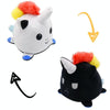 15cm Flipped Doll Double-Sided Expression Flipped Animal Cartoon Doll Plush Toy(Black And White Unicorn)