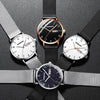 BINBOND B3820 30M Waterproof Ultra-thin Quartz Luminous Starry Watch, Color: Black Leather-White-Black