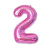 2 PCS 40 Inch Aluminium Foil Number Balloons Birthday Wedding Engagement Party Decor Kids Ball Supplies(2-Rose red)
