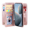 For Redmi K70 Multi-Function Wallet 10 Card Slots Leather Phone Case(Rose Gold)