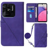 For Xiaomi Redmi 10C 4G Foreign/10 Indian Crossbody 3D Embossed Flip Leather Phone Case(Purple)