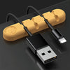 5 PCS 4 Holes Bear Silicone Desktop Data Cable Organizing And Fixing Device(Lemon Yellow)